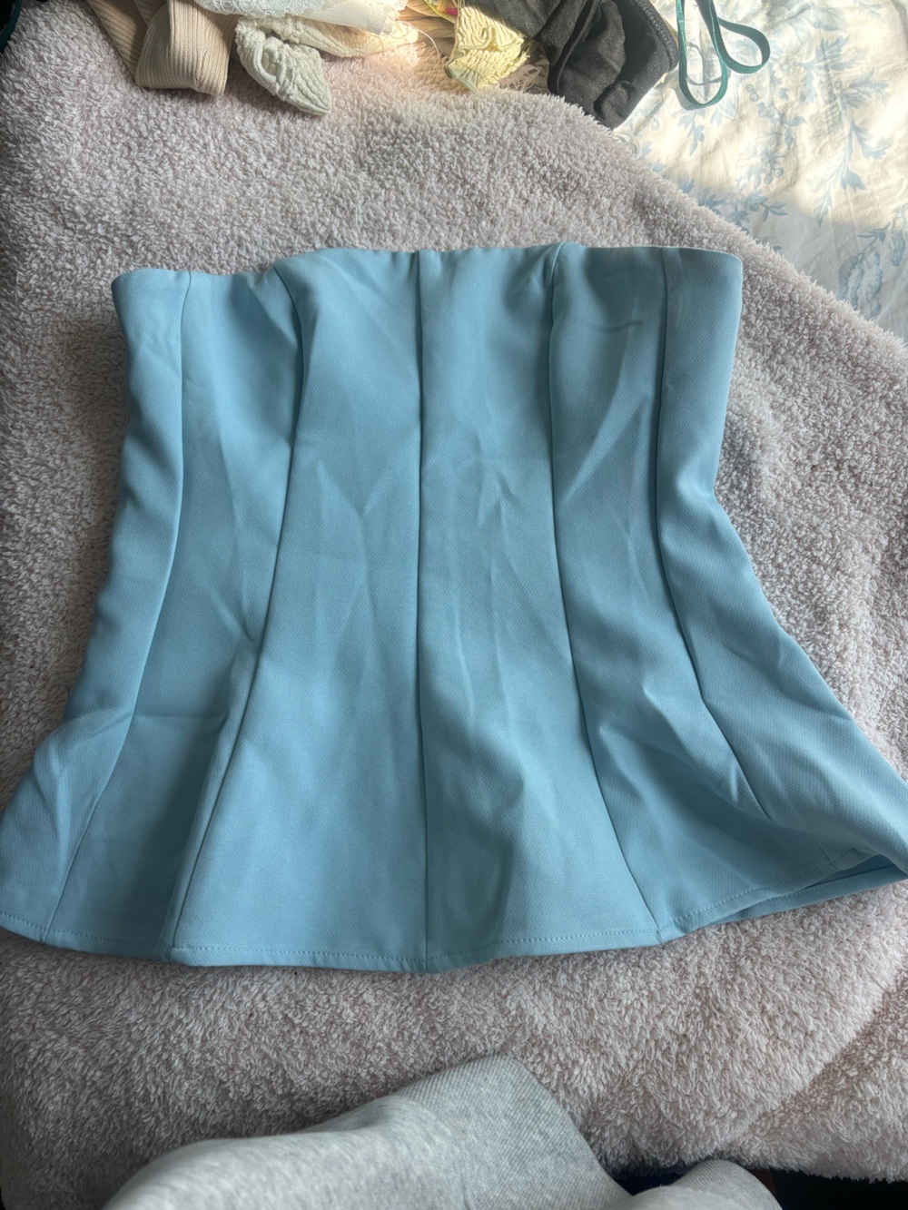 Misguided Powder Blue Circle Skater Skirt